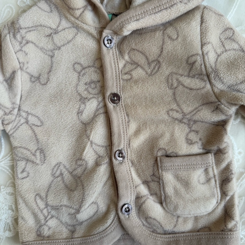 Disney Baby Matching Set Gray and Brown with Cozy Hoodie and cap - NEW - Picture 6 of 11